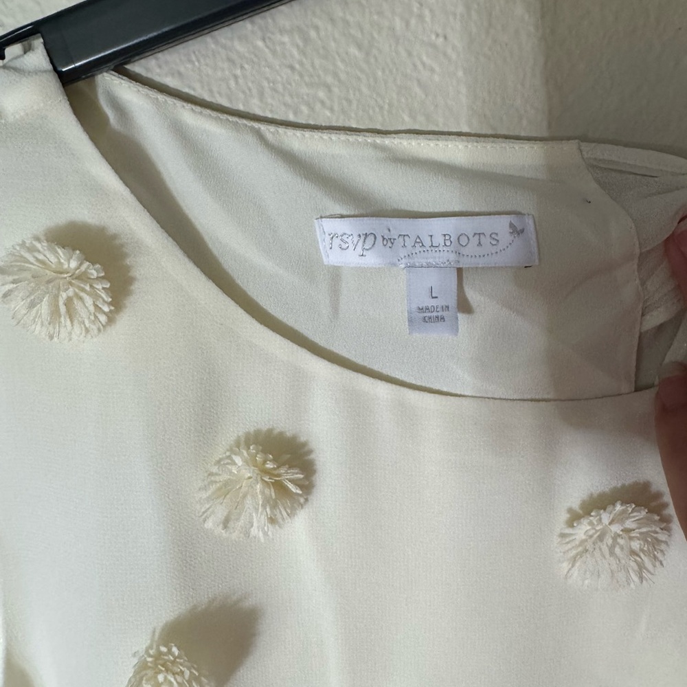 RSVP by TALBOTS Elegant Cream Sleeveless Top size L - Picture 3 of 8